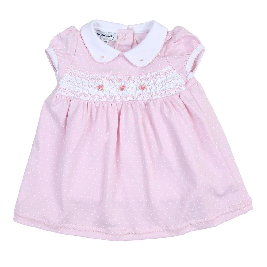 Layla And Lennox S/S Smocked Collar Dress Pink - Mini Macarons Boutique