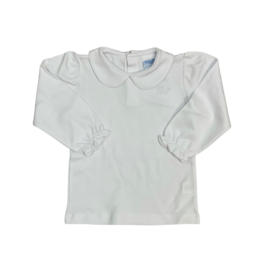 The Bailey Boys White Knit Girls Long Sleeve Shirt with Trim