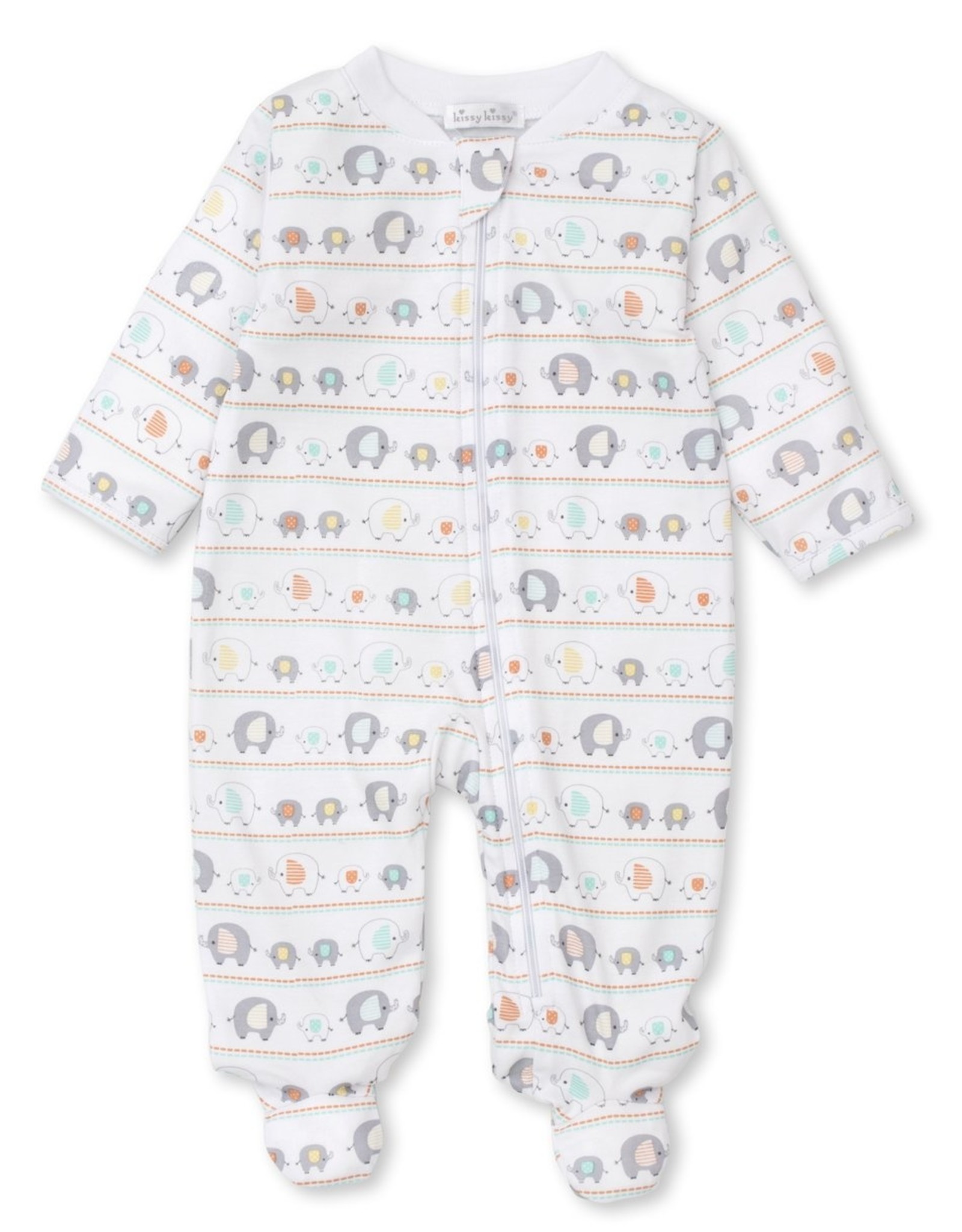 Kissy Kissy Elephant Echelon Zipper Footie