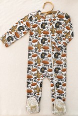 Velvet Fawn Who Dat Baby Zipper Footie Jammie