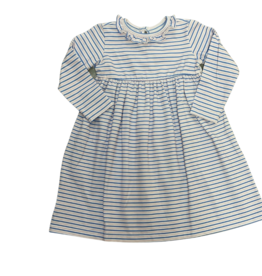 Peggy Green Long Sleeve CiCi Dress Baby Pink/Royal Stripe With Ruffle Neck