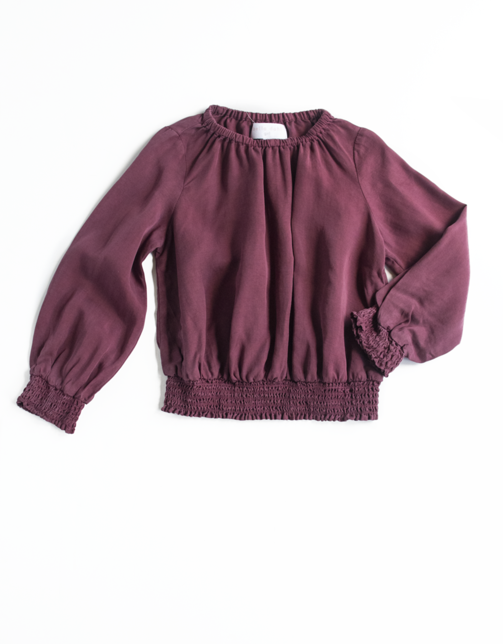 Bella Dahl Girl Smocked Bubble Top Berry Red