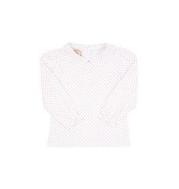 The Beaufort Bonnet Company Maudes Peter Pan Collar Shirt, Pink Microdot Pima The Beaufort Bonnet Company Maudes Peter Pan Collar Shirt, Pink Microdot Pima