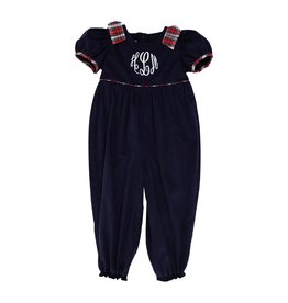 The Beaufort Bonnet Company Ryleigh Romper, Navy Cord/Sea Pines Plaid The Beaufort Bonnet Company Ryleigh Romper, Navy Cord/Sea Pines Plaid