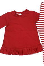 The Bailey Boys Red Betsy Top With Stripe Leggings