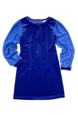 Florence Eiseman Blue Velvet Dress With Chiffon Sleeves