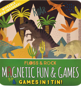 Floss & Rock Magnetic Fun Games Tin Dino