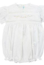 Feltman Brothers Floral Bullions And Lace Romper White