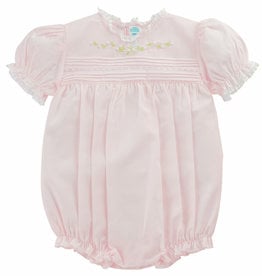 Feltman Brothers Floral Bullions And Lace Romper Pink