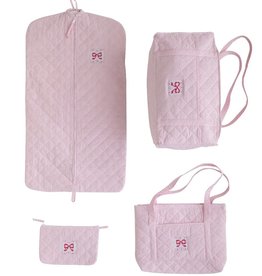 Little English Quilted Luggage - Pink Bow