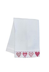 Peking Handicraft Heart Waffle Kitchen Towel