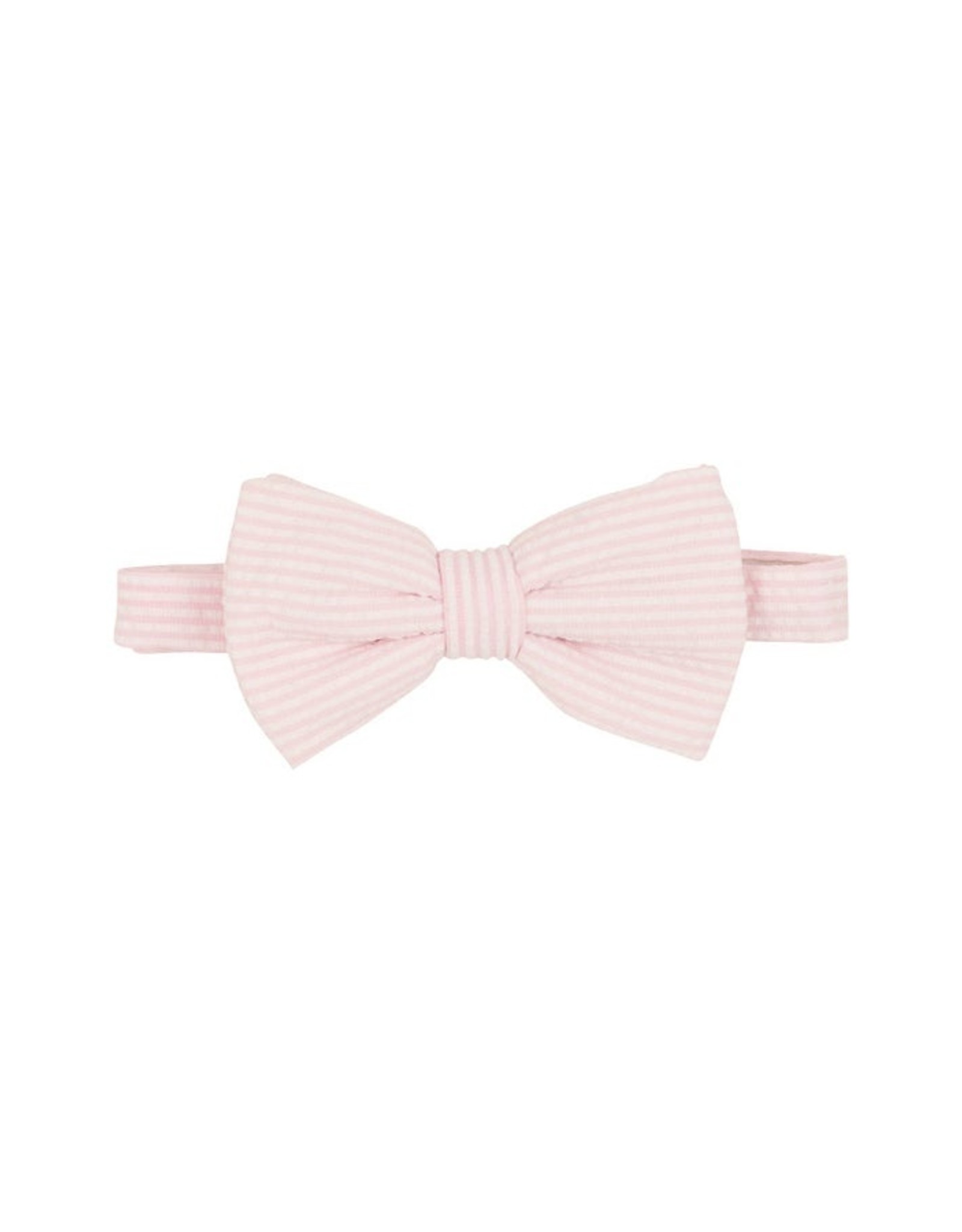 The Beaufort Bonnet Company Baylor Bow Tie, Pink Savannah Seersucker 2-12