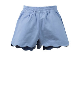 The Proper Peony Susie Scallop Shorts Blue