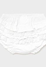 Mayoral Diaper Cover White Ruffle w/Lace