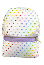 Mint Tiny Hearts Seersucker Medium Backpack