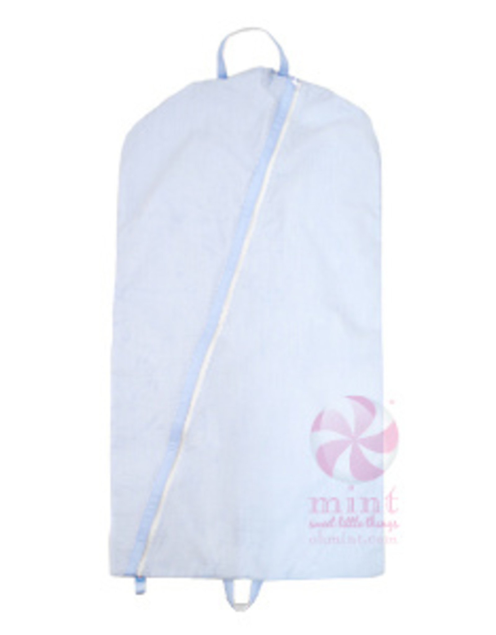 Mint Light Blue Seersucker Hanging Garment Bag