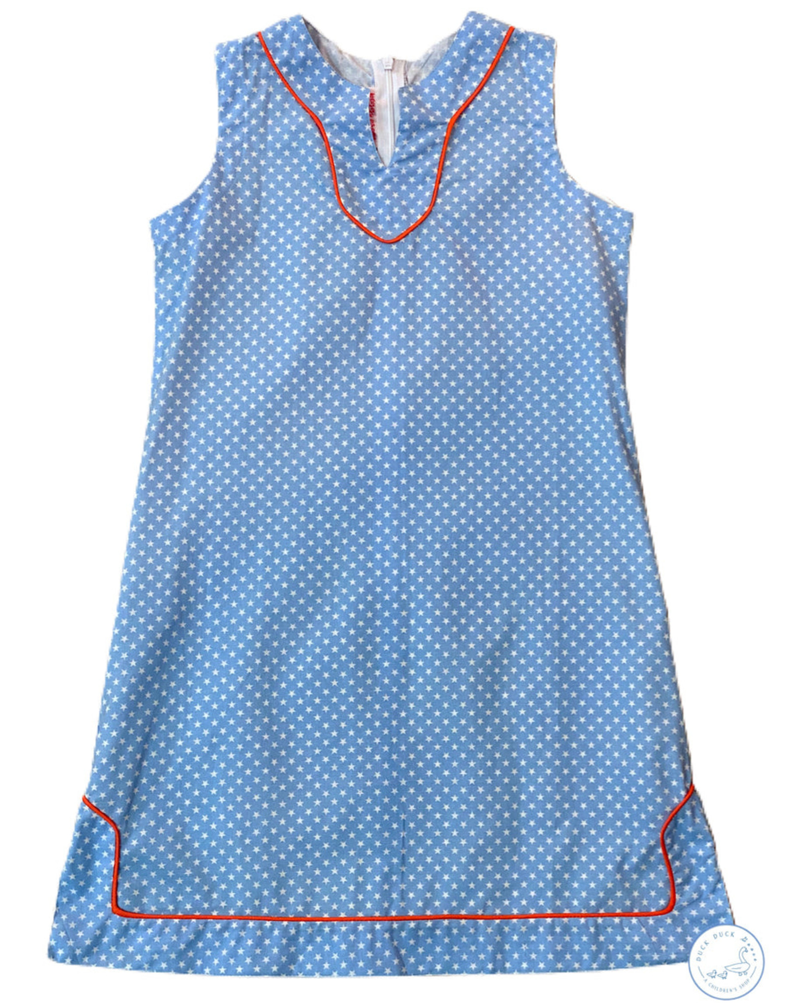 Tunic Dress w/ Banner Stars and Watermelon Piping, 10