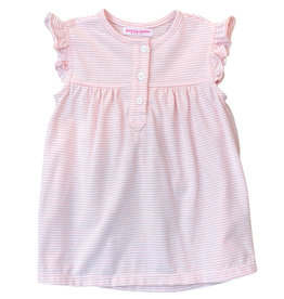 Sleeveless Knit Ruffle Top - Pink Candy Stripe, 6