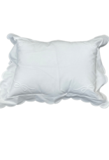Edward Boutross White Four Bows Monogram Pillow with Insert 10x14