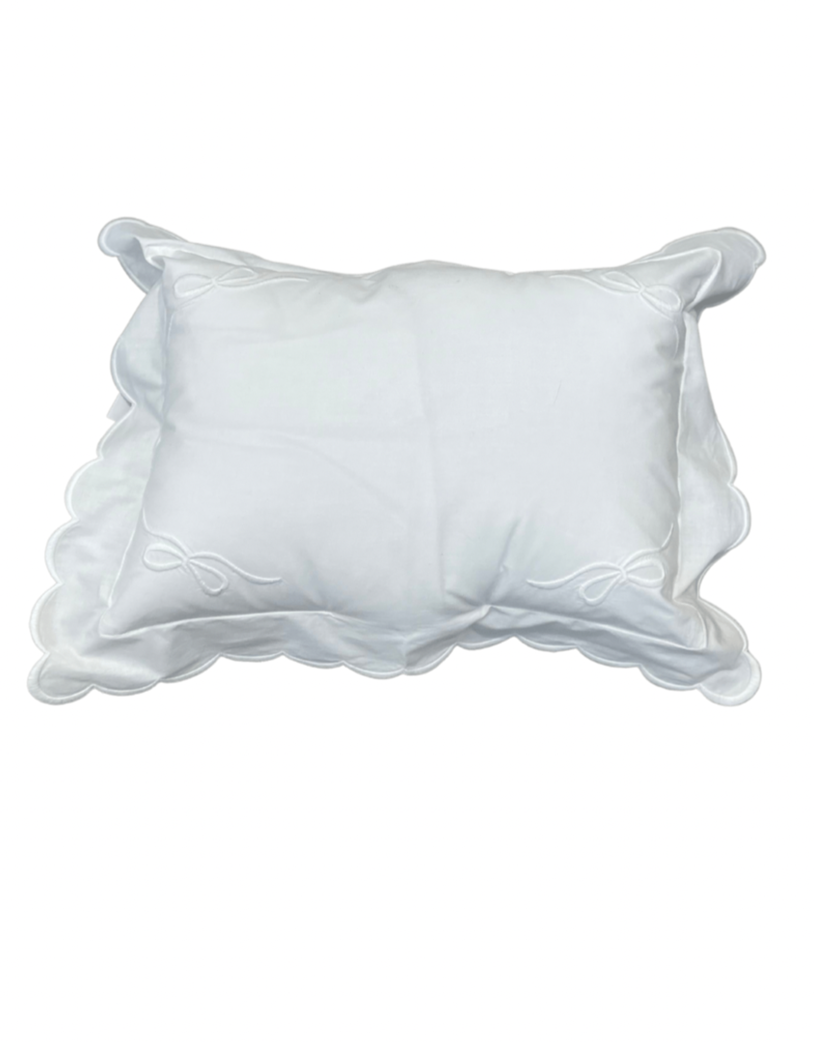 White Four Bows Monogram Pillow with Insert 10x14