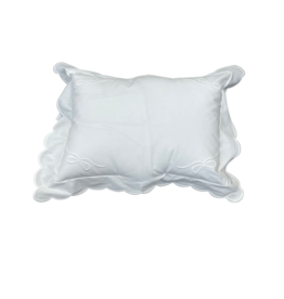 Edward Boutross White Four Bows Monogram Pillow with Insert 10x14