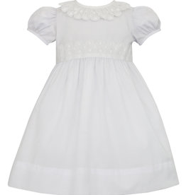 Claire and Charlie White Batiste Dress with Swiss Eyelet