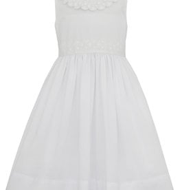 Claire and Charlie Sleeveless White Dress with Swiss Eyelet