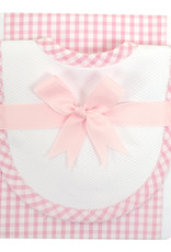 3 Marthas Burp Cloth Bib Pink Check