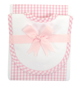 3 Marthas Burp Cloth Bib Pink Check