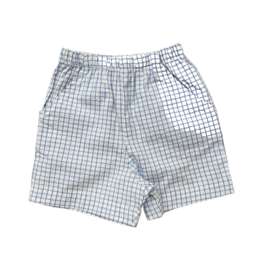 The Bailey Boys Blue Windowpane Seersucker Elastic Waist Short