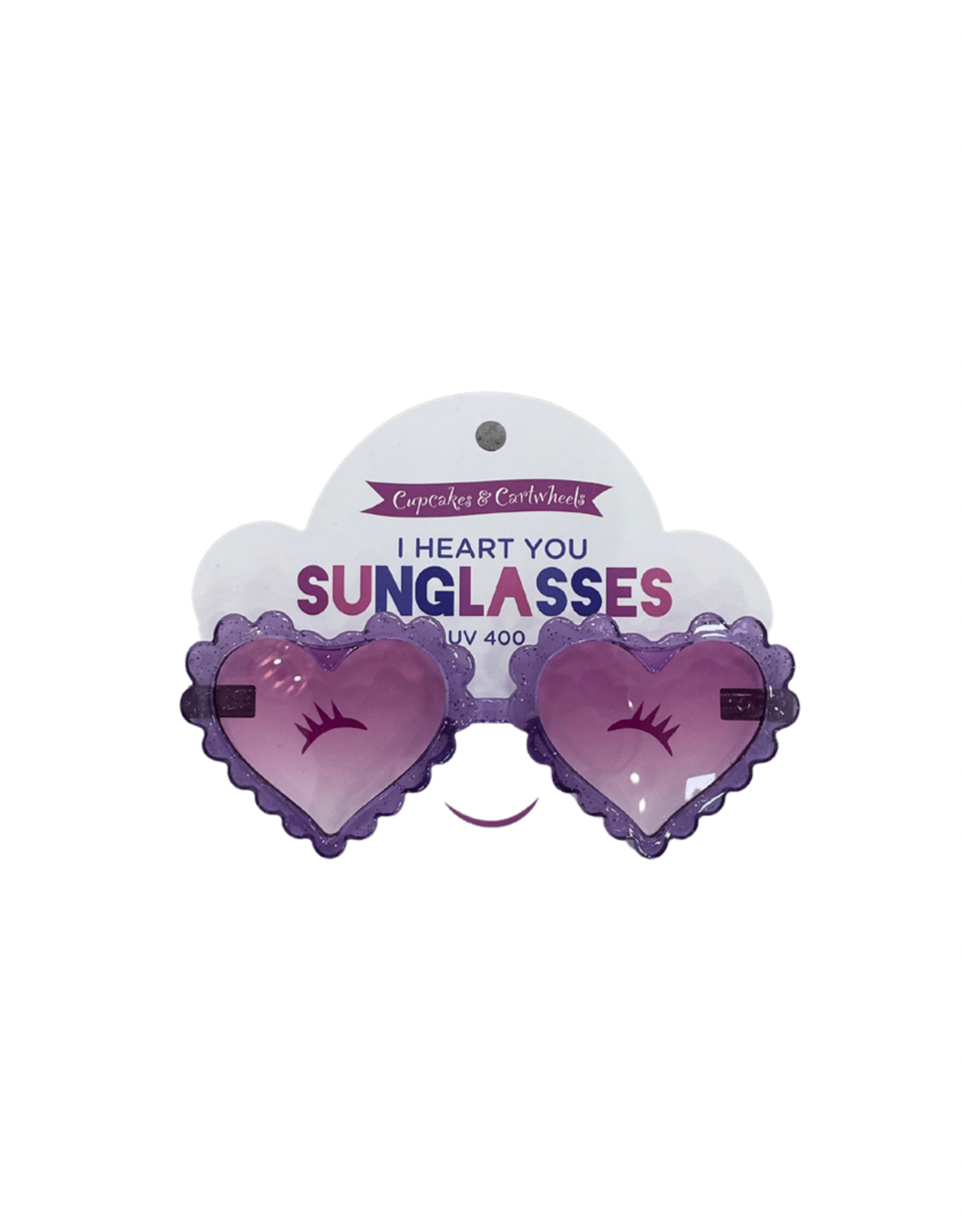 Two's Company Glitter Heart Ombre Sunglasses