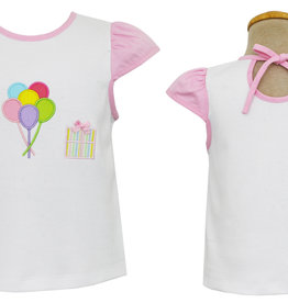 Claire and Charlie Knit Birthday Tee with Pink Sleeve