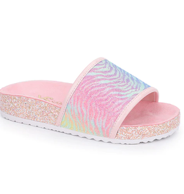 Yosi Samra Miss Elsa Slide-Zebra Rainbow Glitter