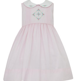 Anavini Isabelle Dress Pink with Pintucks Floral