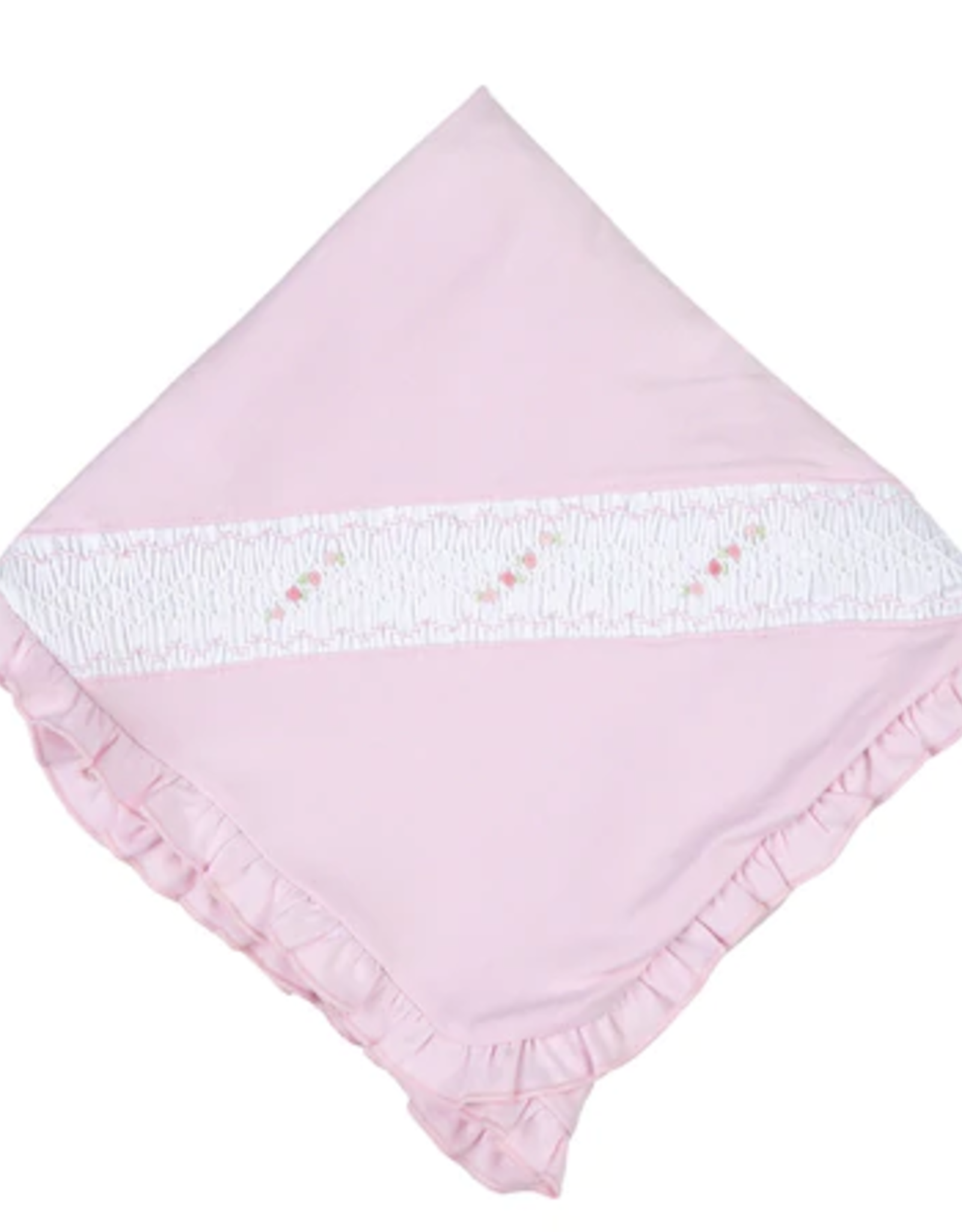 Magnolia Baby Sophie and Same Smocked Ruffle Receiving Blanket Pink