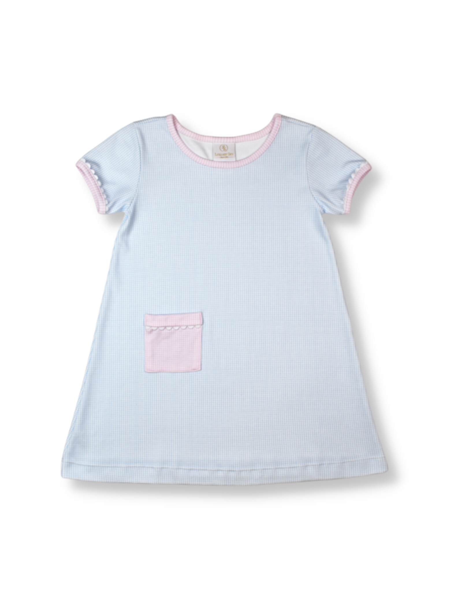 LullabySet Faith Dress - Blue/Pink Mini Gingham