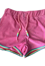 Lola and the Boys Beaded Tie Shorts Pink Terry