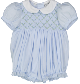 Feltman Brothers Blue Diamond Smocked Rosebud Bubble