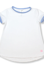 SET Bridget Basic T - White w/ Royal Blue Gingham