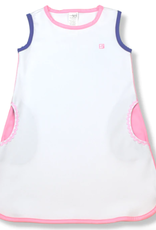 SET Tinsley Tennis Dress - White with Pink/Royal Blue