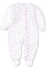 Kissy Kissy Garden Print Footie W/Ruffle Zipper, White