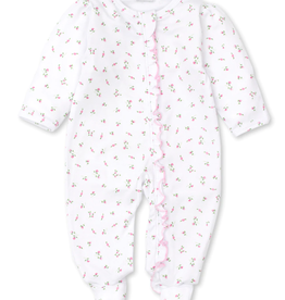 Kissy Kissy Garden Print Footie W/Ruffle Zipper, White