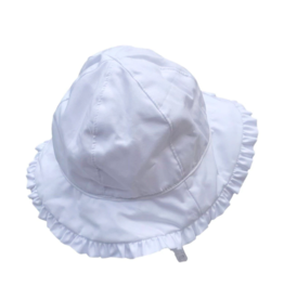 The Bailey Boys White Bucket Hat with Ruffles
