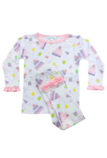 Lulu Bebe LLC Girls Birthday Pajama SS Pima Set