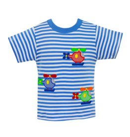 Claire and Charlie Periwinkle Blue Stripe Knit Helicopter Tshirt