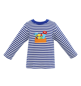 Claire and Charlie Royal Blue Stripe Knit Toolbox LS Shirt