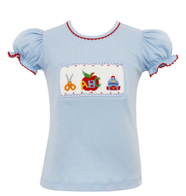 Anavini Back to School Smocked Knit Girls Shirt