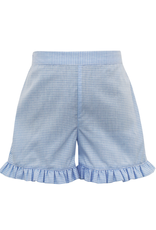 Anavini Light Blue Gingham Ruffle Shorts