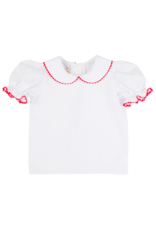 The Beaufort Bonnet Company Maudes Peter Pan Collar Shirt SS Ric Rac, White