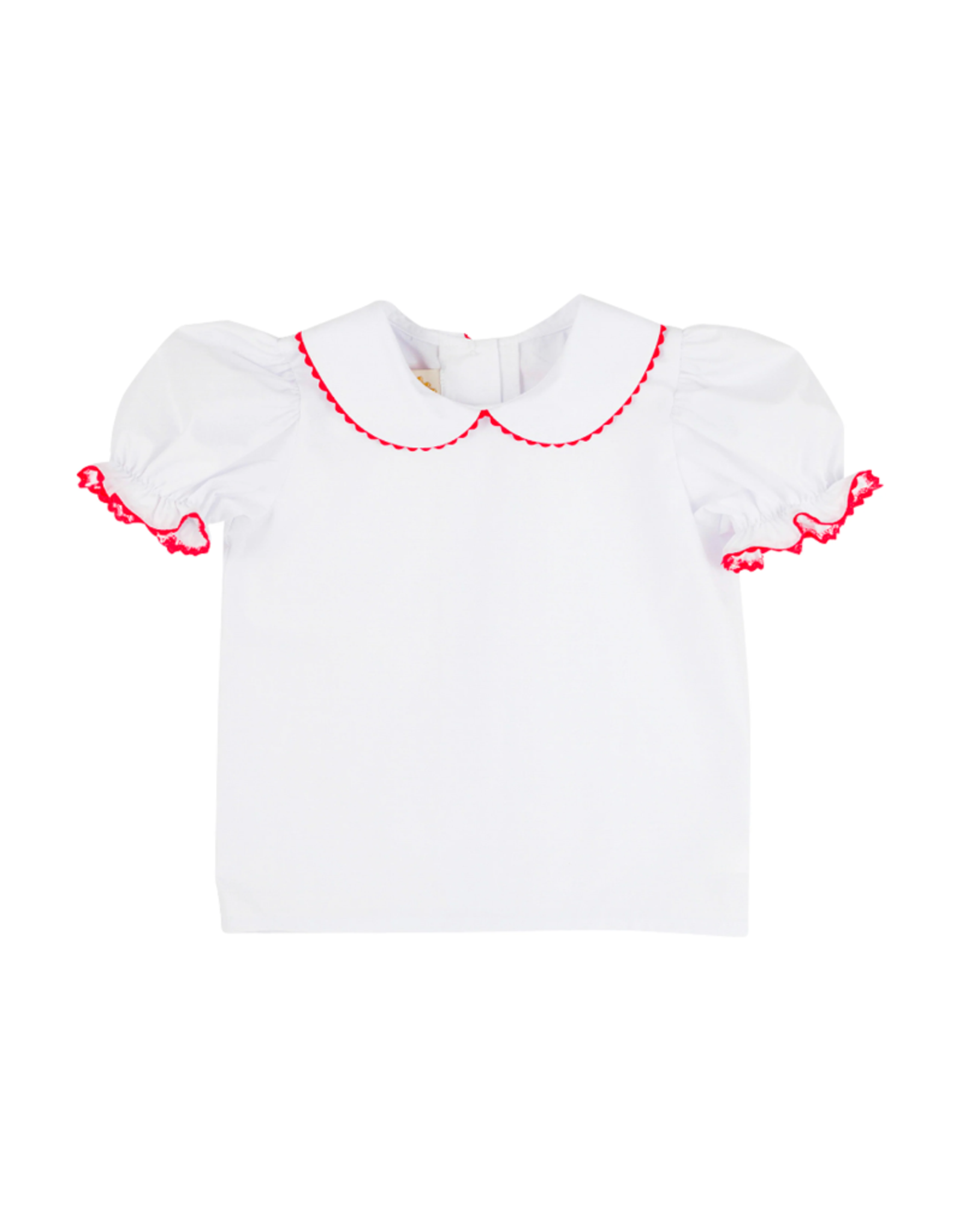 The Beaufort Bonnet Company Maudes Peter Pan Collar Shirt SS Ric Rac, White